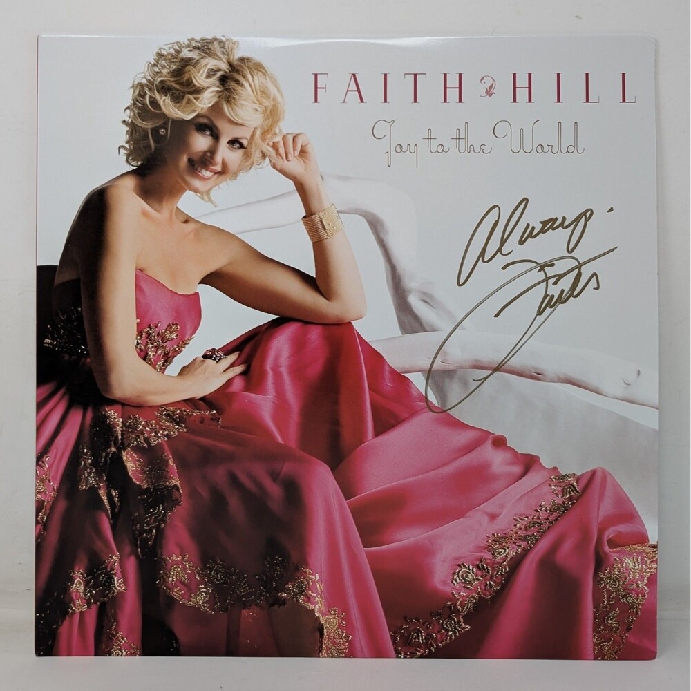 SIGNED Faith Hill Joy To The World Christmas Pink Vinyl Record AUTOGRAPHED New